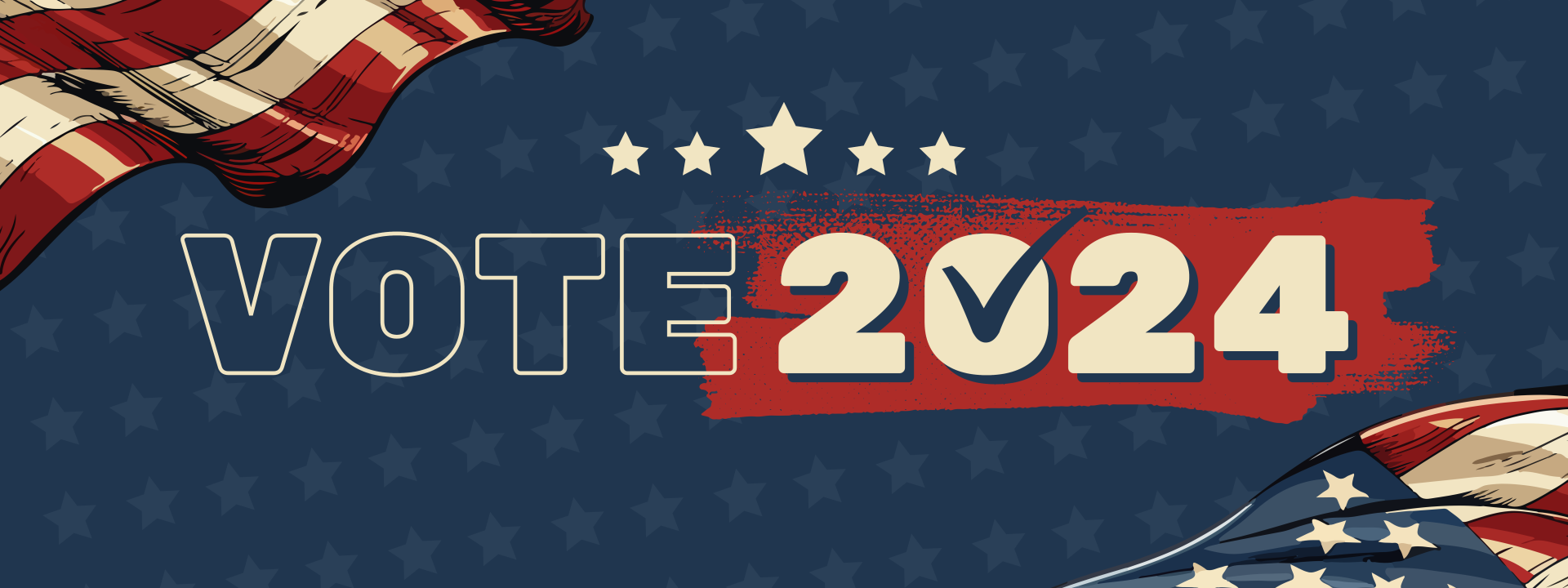 Red and Blue Retro Vote for Presidential Election Outdoor Banner