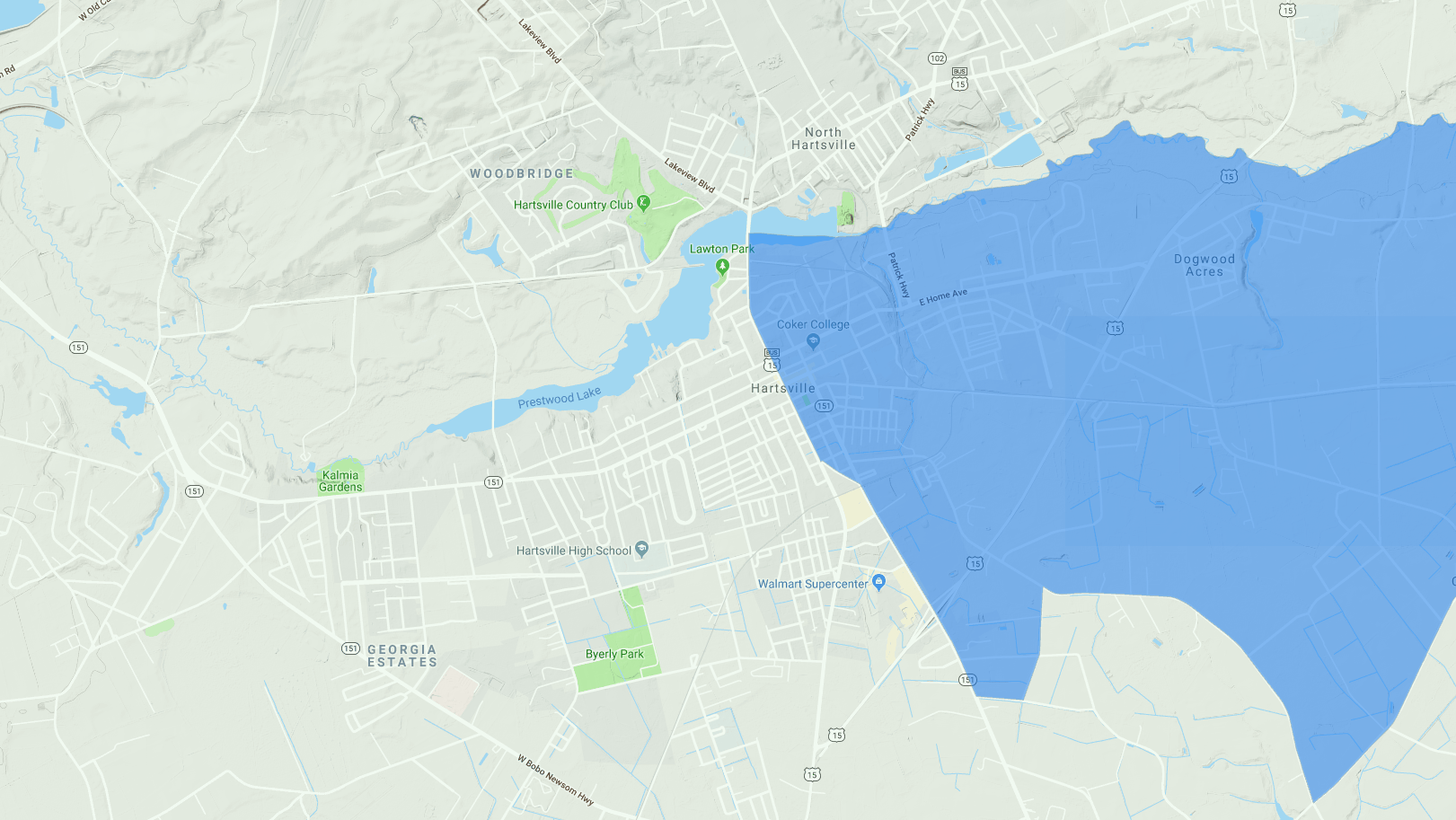 Hartsville Opportunity Zone map